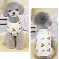 HKM-2594237 Casual Beige Short Sleeve Waffle Dog Shirt for Small Breeds