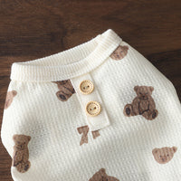 HKM-2594237 Casual Beige Short Sleeve Waffle Dog Shirt for Small Breeds