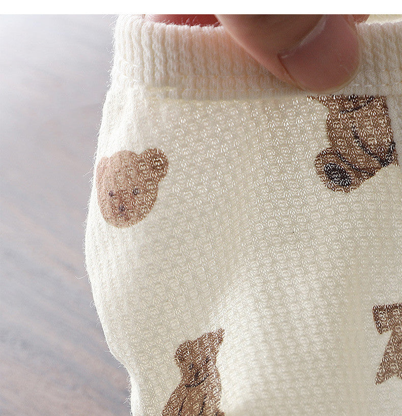 HKM-2594237 Casual Beige Short Sleeve Waffle Dog Shirt for Small Breeds