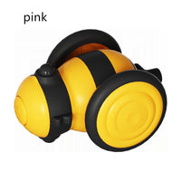 HKM-2594493 Interactive Electric Cat Toy - Yellow & Pink Little Bee Design, Durable Plastic