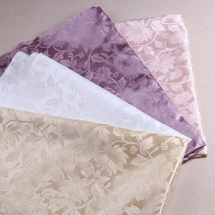 HKM-259475 Beige Lotus Woven Fabric - 100D*75D Polyester for Home Decor & Crafts, 150cm Width, 115g/㎡