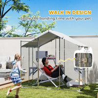 HKM-2595133 Outdoor Cat Enclosure with Waterproof Cover - Spacious 49 sq. ft, Weather-Resistant Design for Multiple Pets