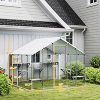 HKM-2595133 Outdoor Cat Enclosure with Waterproof Cover - Spacious 49 sq. ft, Weather-Resistant Design for Multiple Pets