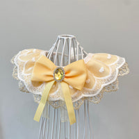 HKM-259731 Lace Bib Shooting Prop for Cats and Dogs - Yellow Polyester Towelette, Sizes XS to XL