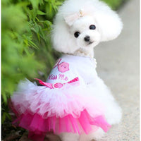HKM-2597821 Pet Dog Cotton Skirt in Pink, Purple, and White Peach Blossom Designs