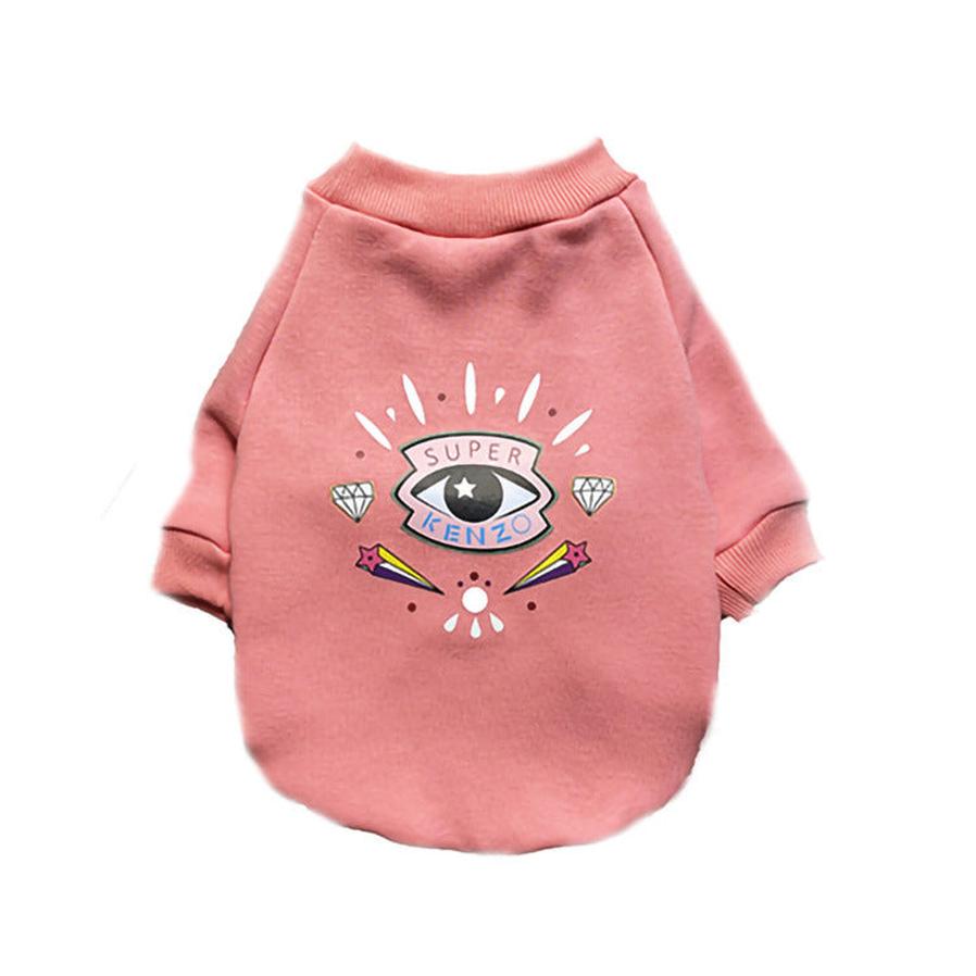 HKM-259859 Cozy Velvet Cotton Sweaters for Dogs - Casual Style for Pugs, Teddies, and Schnauzers in Pink and Black