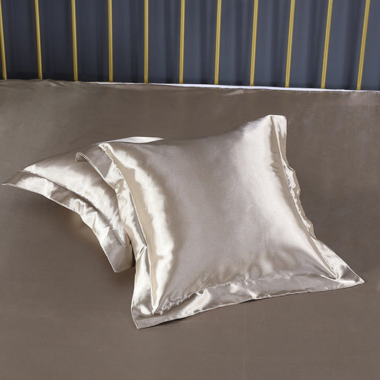 HKM-259859 Luxury Imitation Silk Square Pillowcase – Soft Polyester Blend with Reactive Dyeing