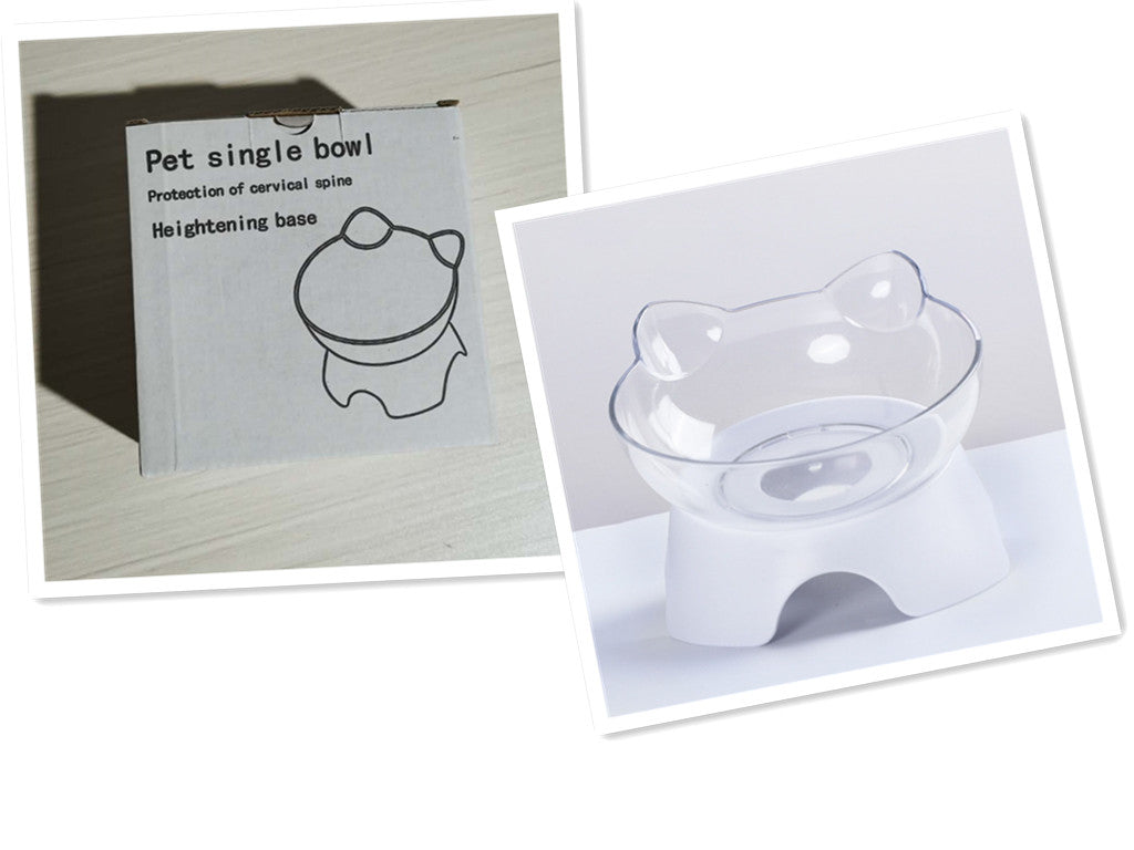 HKM-2599613 Elevated Non-Toxic Cat Feeding Bowl with Tilted Design and Non-Slip Base