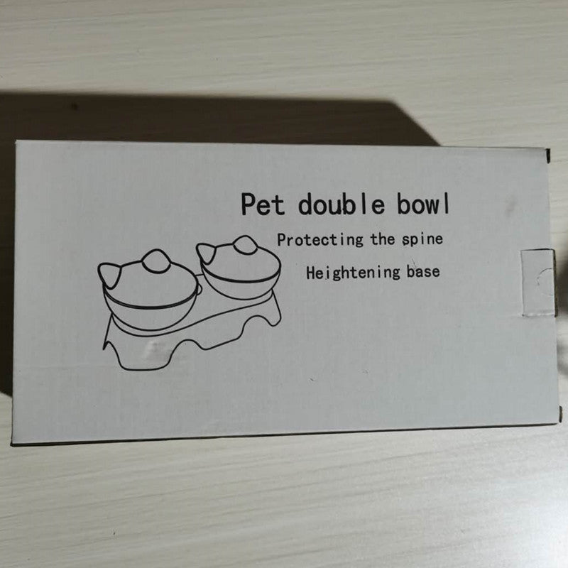 HKM-2599613 Elevated Non-Toxic Cat Feeding Bowl with Tilted Design and Non-Slip Base