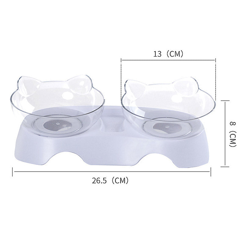 HKM-2599613 Elevated Non-Toxic Cat Feeding Bowl with Tilted Design and Non-Slip Base