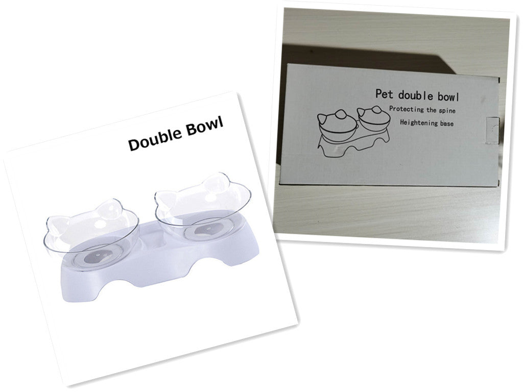HKM-2599613 Elevated Non-Toxic Cat Feeding Bowl with Tilted Design and Non-Slip Base