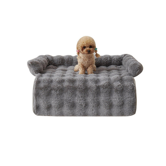 HKM-2601277 Thick Thermal Plush Dog Mat with Non-Slip Base - 75x75cm