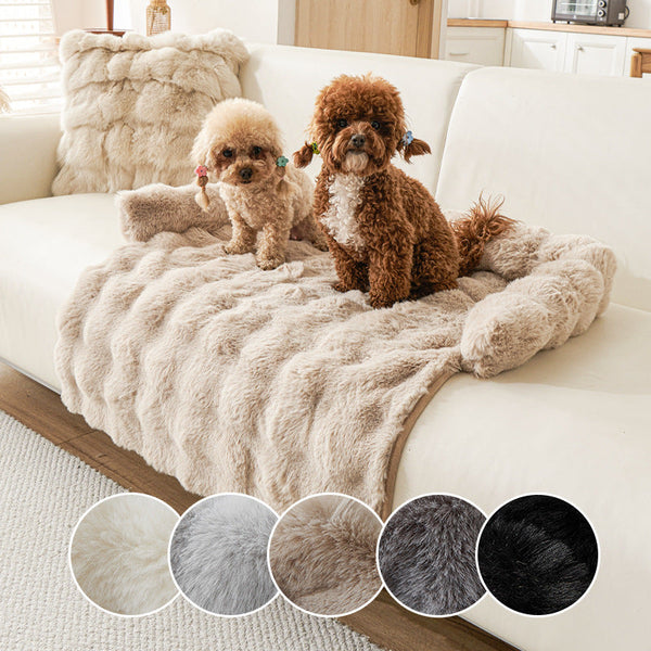 HKM-2601277 Thick Thermal Plush Dog Mat with Non-Slip Base - 75x75cm