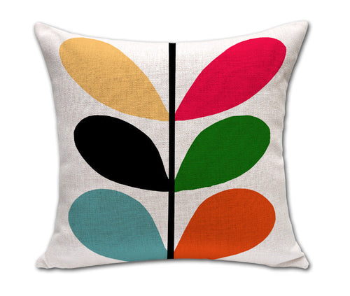 HKM-260179 Four-Leaf Clover Cotton and Linen Sofa Cushion Cover, 45x45 cm