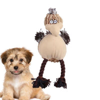 HKM-2602685 Squeaky Plush Dog Toy for Aggressive Chewers - Cartoon Bird Design, Corduroy Material