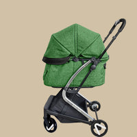 HKM-260307 Lightweight Aluminium 4-Wheel Pet Stroller with One-Click Fold, Comfortable Mesh Ventilation for Small Dogs and Cats