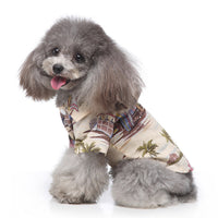 HKM-2603581 Hawaiian Print Cotton Shirt for Pets - Beach Plaid Style