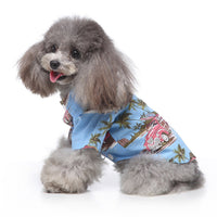 HKM-2603581 Hawaiian Print Cotton Shirt for Pets - Beach Plaid Style