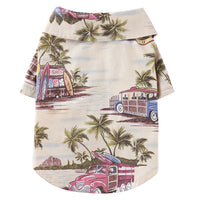 HKM-2603581 Hawaiian Print Cotton Shirt for Pets - Beach Plaid Style
