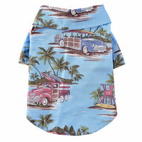 HKM-2603581 Hawaiian Print Cotton Shirt for Pets - Beach Plaid Style