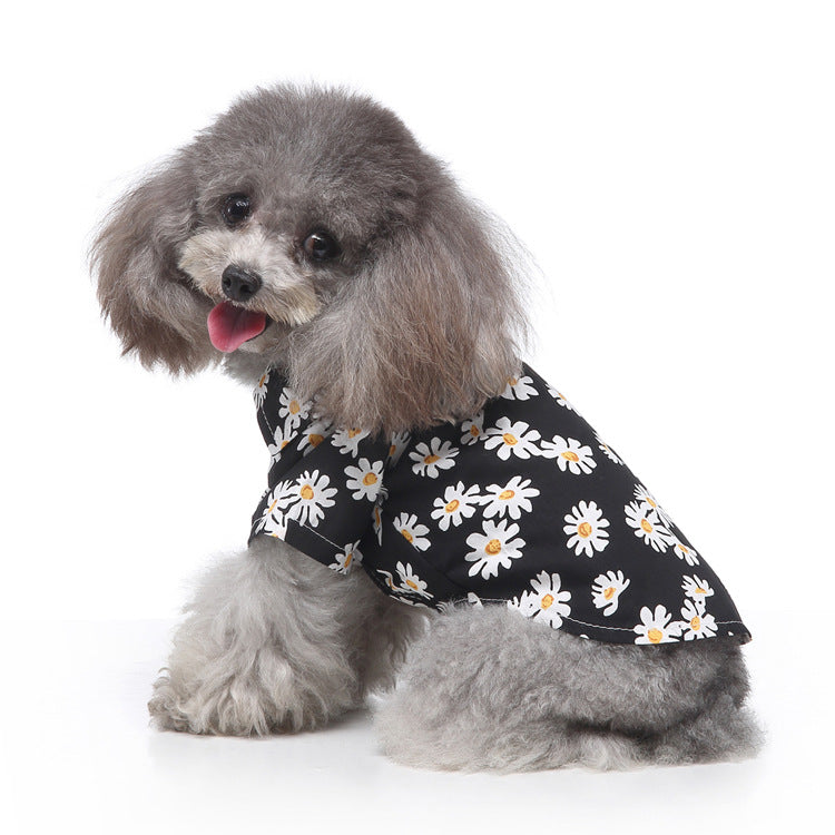 HKM-2603581 Hawaiian Print Cotton Shirt for Pets - Beach Plaid Style