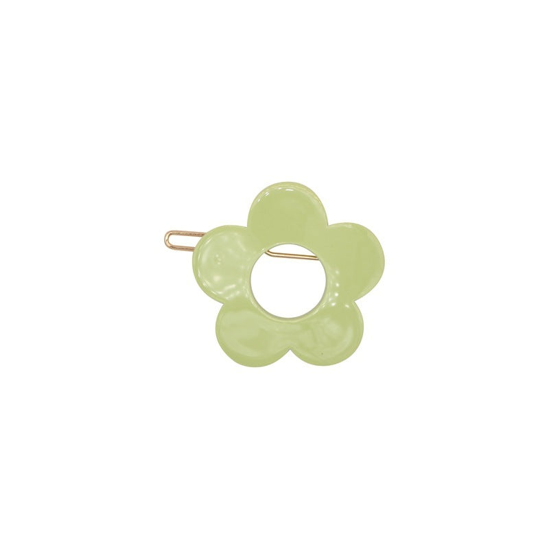 HKM-260371 Cute Solid Color Flower Hairpin - Candy Color Side Clip Hair Accessory
