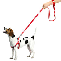 HKM-2604477 Adjustable Nylon Dog Harness and Leash Set with Paw Print Design for Small to Medium Dogs