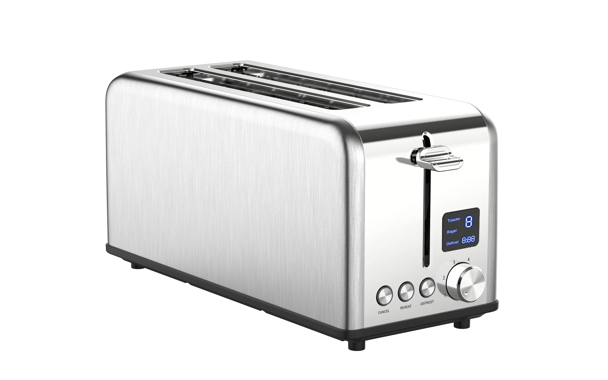 HKM-260691 Smart Touch Screen Digital Electric 4-Slice Long Bread Toaster for Modern Kitchens