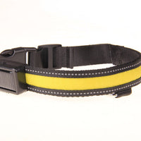 HKM-2607165 Solar Rechargeable LED Pet Dog Collar with Reflective Nylon and Multiple Colors Available