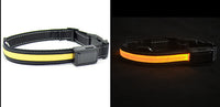 HKM-2607165 Solar Rechargeable LED Pet Dog Collar with Reflective Nylon and Multiple Colors Available