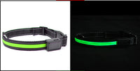 HKM-2607165 Solar Rechargeable LED Pet Dog Collar with Reflective Nylon and Multiple Colors Available