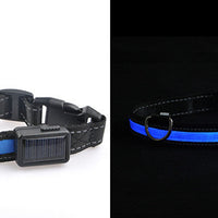 HKM-2607165 Solar Rechargeable LED Pet Dog Collar with Reflective Nylon and Multiple Colors Available