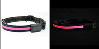 HKM-2607165 Solar Rechargeable LED Pet Dog Collar with Reflective Nylon and Multiple Colors Available