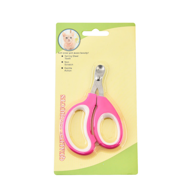 HKM-2608957 Pet Nail Scissors with Round Hole Limit and Bloodline Resistance in Rose White and White Blue