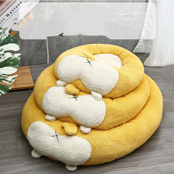 HKM-2609213 Corgi Style Plush Nest for Dogs - Cozy Autumn & Winter Bedding Options in Multiple Sizes