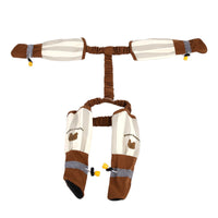 HKM-2609597 Beige and Brown Striped Dog Dustproof Pants for Autumn and Winter, Sizes S to XXL