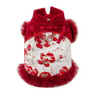 HKM-2609725 Elegant Chinese-Style Cotton-Padded Jackets for Small Dogs and Cats, Festive Tang Suits for Autumn and Winter