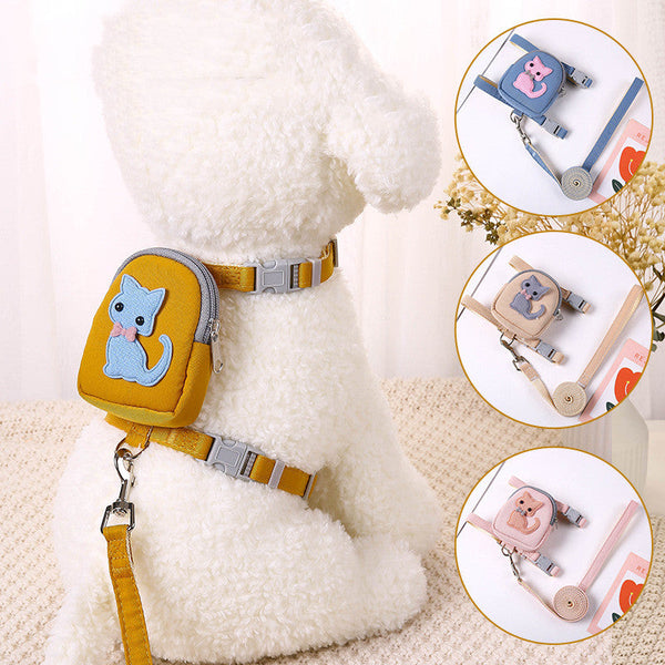 HKM-2610237 Pet-Friendly Backpack with Traction Rope for Cats and Dogs - Multiple Colors Available