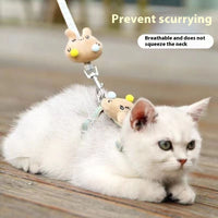HKM-2610749 I-shaped Pet Chest and Back Harness with Hand Holding Rope for Cats - Available in Multiple Colors