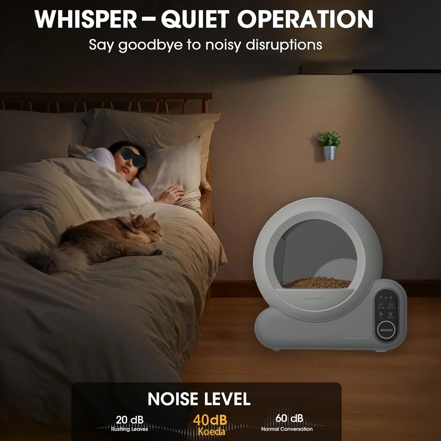 HKM-261075 Smart Odor-Free 70L Cat Litter Box with TUYA App Control and Automatic Cleaning System