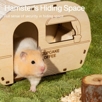 HKM-2611005 Wooden Hamster House Shelter with Multi-Layer Board Construction