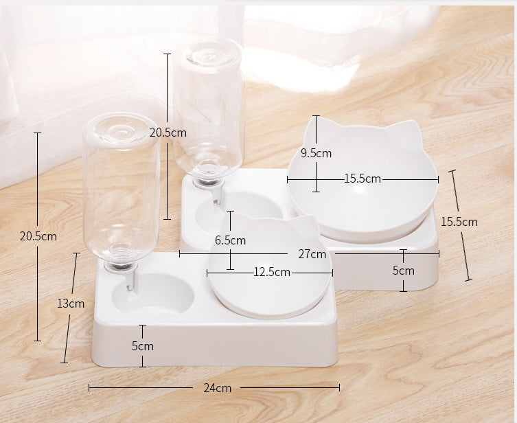 HKM-2611133 Automatic Double Bowl Pet Water and Food Dispenser with Adjustable Design