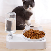 HKM-2611133 Automatic Double Bowl Pet Water and Food Dispenser with Adjustable Design