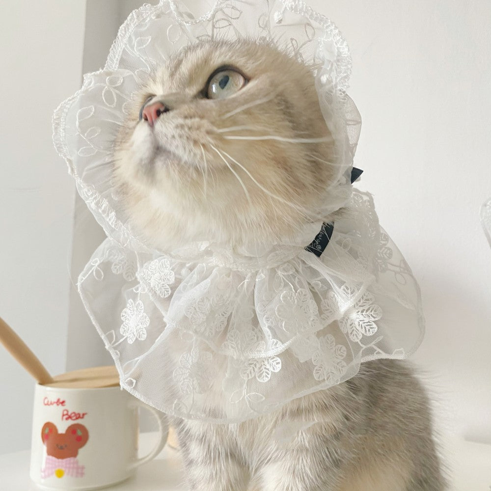 HKM-2611517 Lace Scarf for Small and Medium Dogs - Stylish Water-Soluble Fabric Accessory