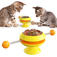 HKM-2611773 Interactive Rotatable Cat Toy with Catnip and Suction Cup Base, Multi-Functional Indoor Play for Cats and Kittens