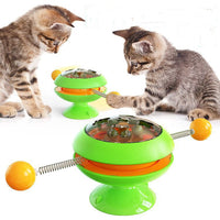 HKM-2611773 Interactive Rotatable Cat Toy with Catnip and Suction Cup Base, Multi-Functional Indoor Play for Cats and Kittens