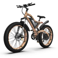 HKM-261267 26-Inch 7-Speed Electric Mountain Bike with Rear Hub Motor and Front Suspension