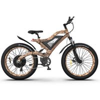 HKM-261267 26-Inch 7-Speed Electric Mountain Bike with Rear Hub Motor and Front Suspension
