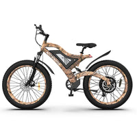 HKM-261267 26-Inch 7-Speed Electric Mountain Bike with Rear Hub Motor and Front Suspension