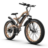 HKM-261267 26-Inch 7-Speed Electric Mountain Bike with Rear Hub Motor and Front Suspension